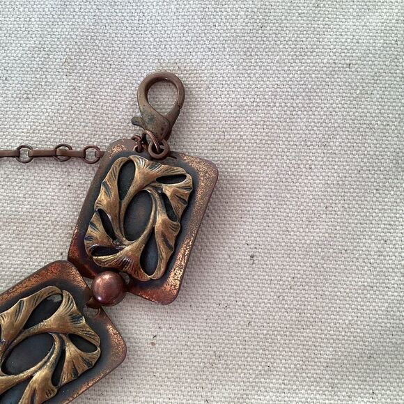Vintage copper bracelet with four sections.  J0148 - Picture 2 of 6